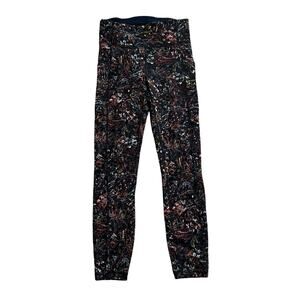 Lululemon black floral nature pattern leggings size 6